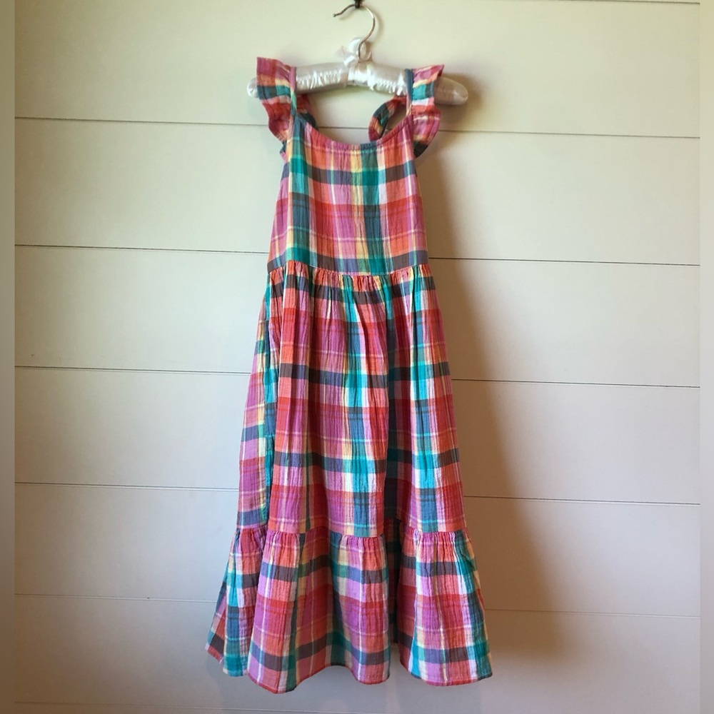 NWT. Cat & Jack Midi Madras Summer Dress Girls Size 8